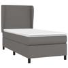 Lit sommier - Maison Exclusive - Similicuir gris - Matelas 100x200 ressorts ensachés - Tête de lit réglable