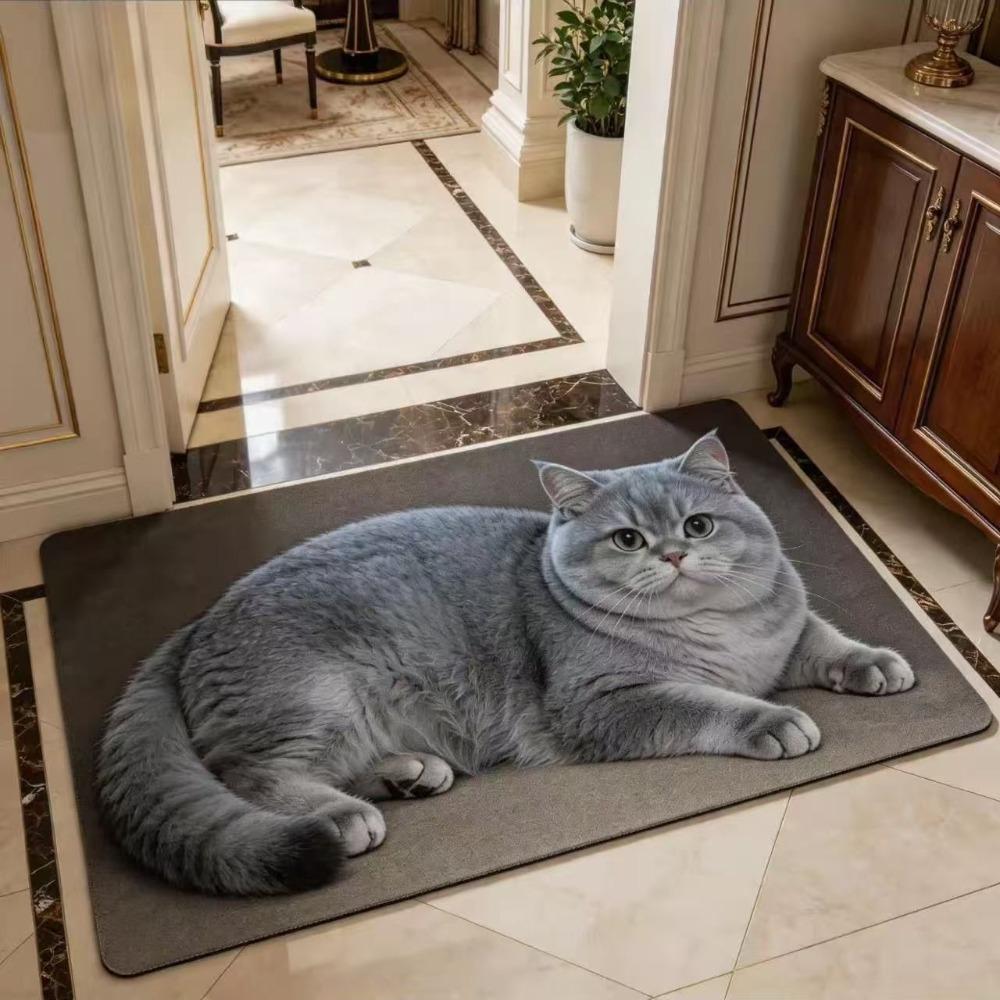 Lifelike Entryway Rug Absorbent Home Floor Mat Durable Diatomite Door Mat Porch