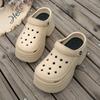 Thick-soled Hole Shoes Women's Summer Outer Wear Increases 2024 New Thick-soled Beach Non-slip Muffin Bag Head Cool Slippers