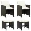 Day and Night - Day and Night Garden Chair and Stool Set 4 Pieces Black PE Rattan