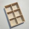 Six Grid Wooden Box Crayon Storage Container Pigment Compartments Boxes Case Sorting Tray