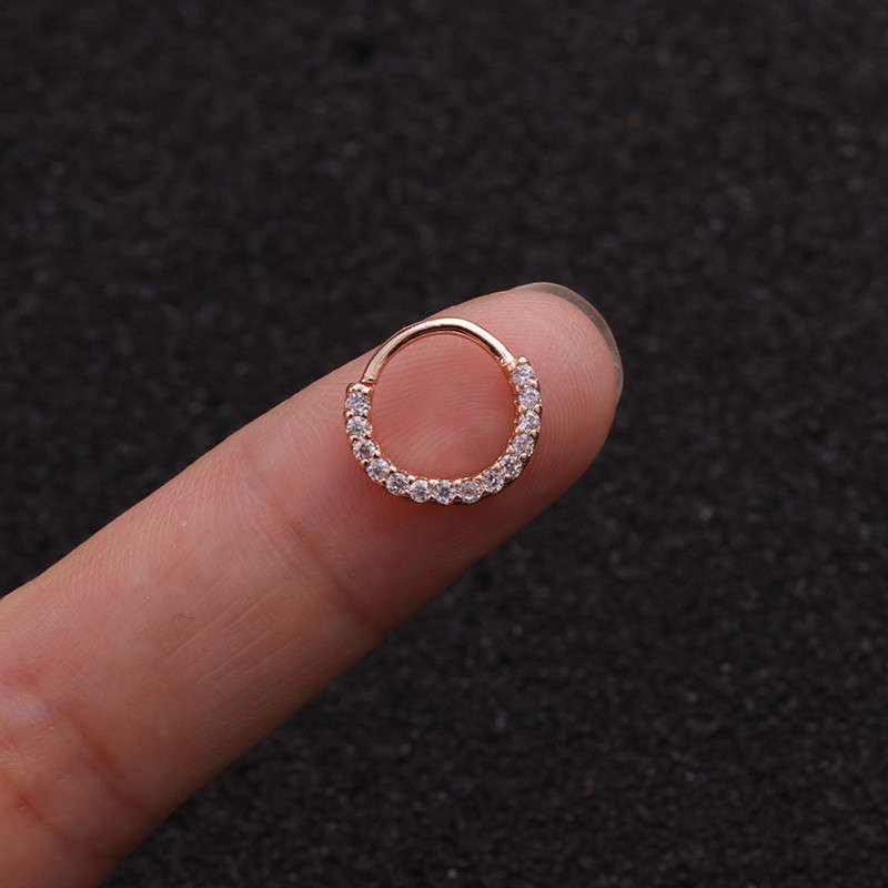 1 шт. Серьга-кольцо для носа Helix Cartilage Cz Daith Snug Rook Tragus Ring Пирсинг ушей Ювелирные изделия Аксессуары