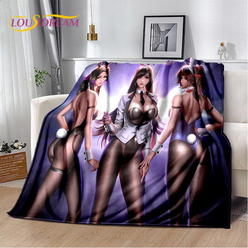 Sexy Lace Beauty Girl Lady Cartoon Anime Character Blanket,Soft Throw Blanket for Home Bedroom Bed Sofa Picnic Office Cover Gift