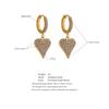 Eetit Luxury Shiny Cubic Zirconia Heart Love Drop Hoop Earrings for Women Stainless Steel Fashion Temperament Jewelry Gift