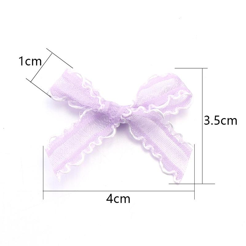 20pcs/lot 3.5x4cm Gauze Bows Colorful Small Size Satin Ribbon Bowknot Flower for Craft Handwork DIY Party Decoration Supplies