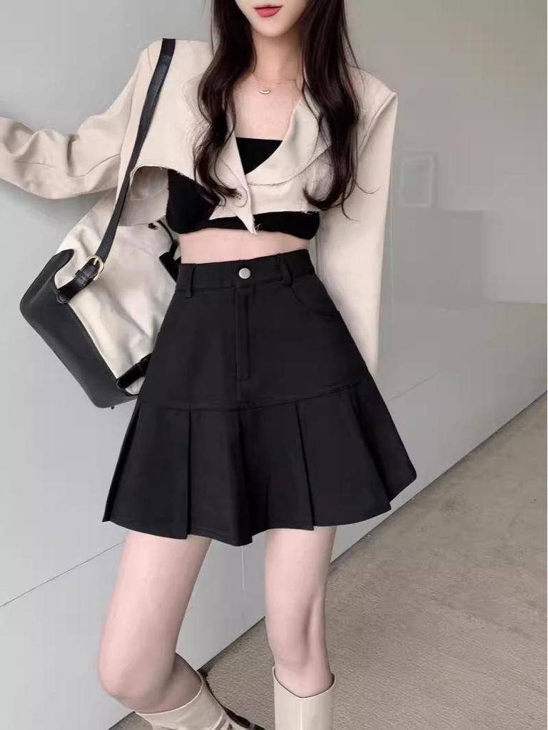 2024 Summer Women's Plus Size A-Line Fishtail Skirt with Pockets, Korean Style