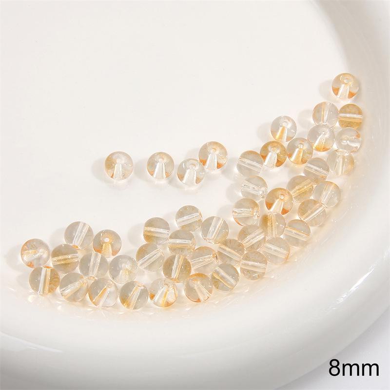 Комплект браслетов из бисера Summer Jelly Gold Glitter: Двойные стеклянные круглые бусины и полусахарные пузырчатые бусины