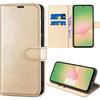 Protective Case - BOOLING - for Samsung Galaxy A56 5G - Golden Synthetic Leather - Shockproof - Built-in Stand