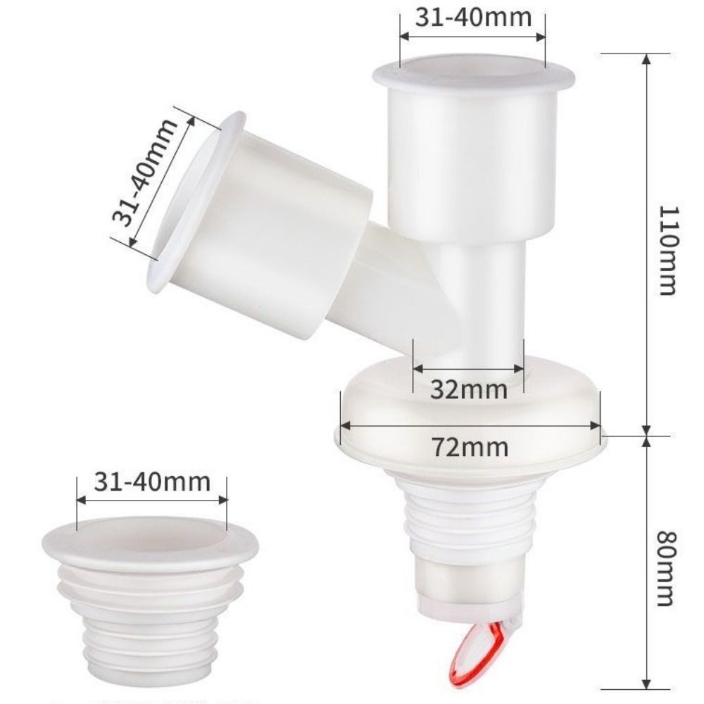 Dual-Interface Floor Drain Joint Dual-Purpose Drain Pipe Tee Washing Machine Drain Tee  Bathroom