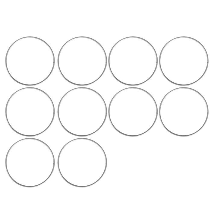 10 anneaux en métal argenté Ø 25 cm