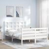 VidaXL Bed Frames with Headboard White Small Double Solid Wood 3193957