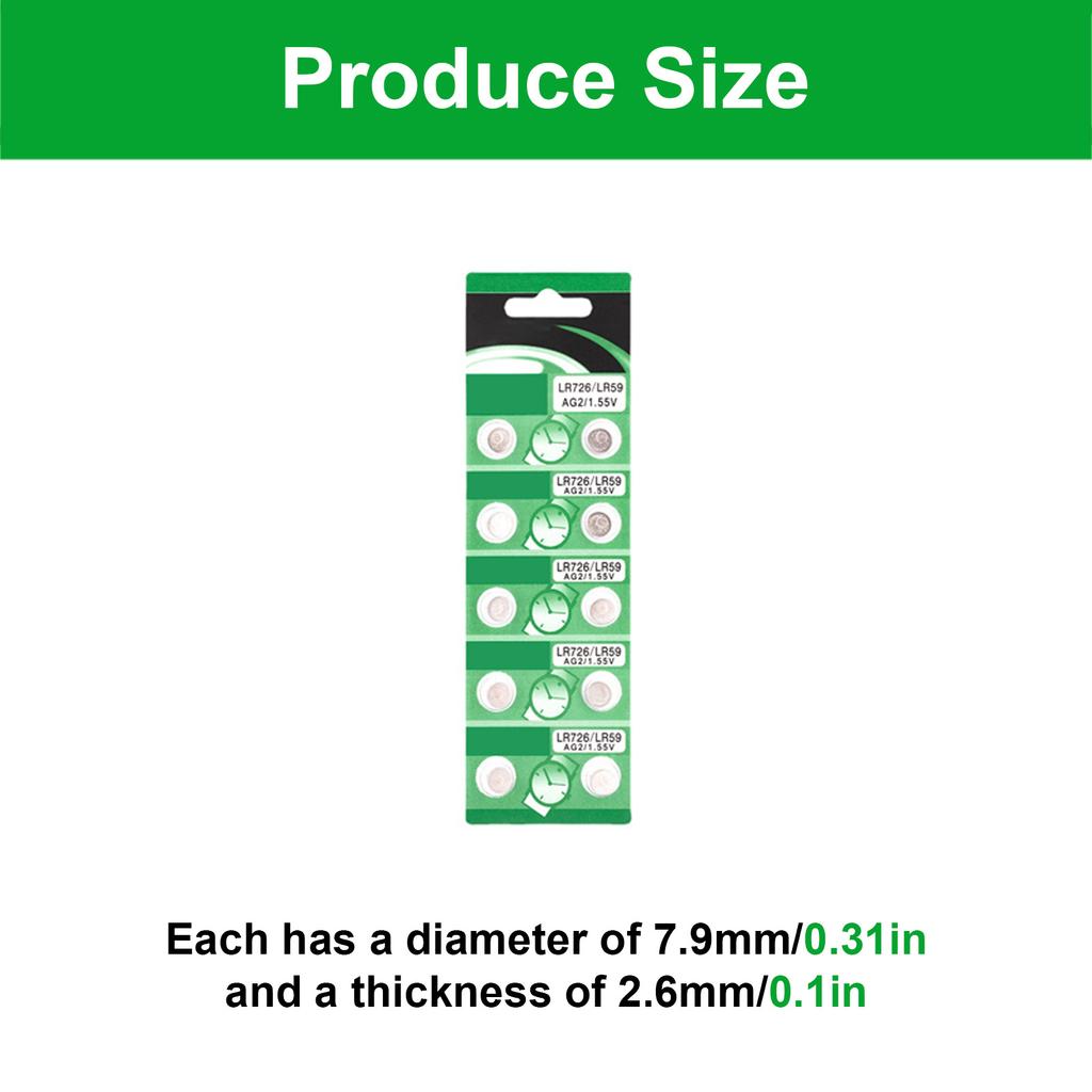 10/20 шт. батарей AG2 LR726 AG2 щелочные таблеточные элементы с длительным сроком службы для маломощных устройств, таких как игрушки и пульты дистанционного управления