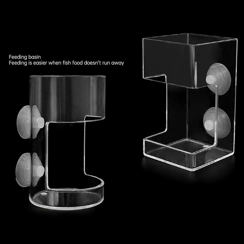 Лоток для кормления рыбок для аквариума, инструмент для кормления с присоской, миска, легкоочищаемая прозрачная емкость для креветок