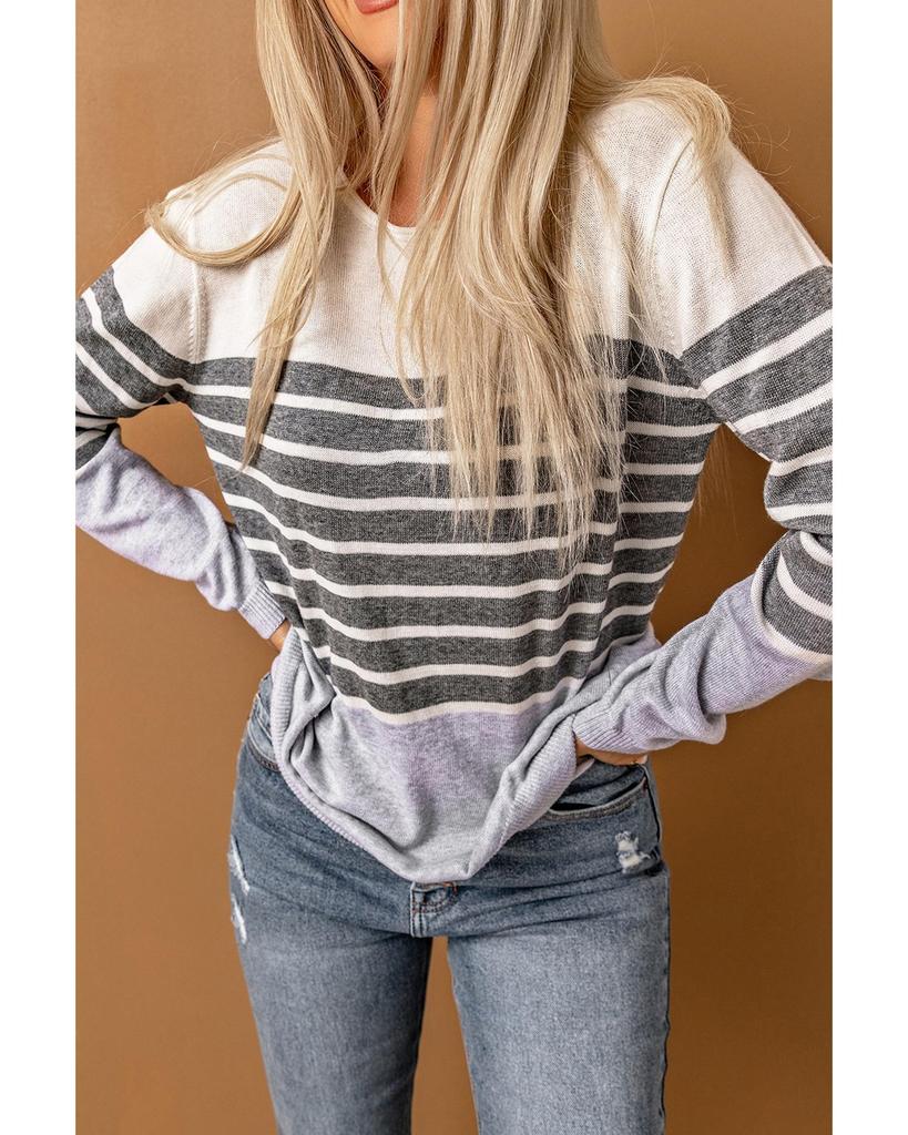 Azura Exchange Colorblock Striped Sweater