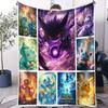 Pokémon Anime Flannel Blanket Pikachu Ash Ketchum Print Soft Warm Throw Sofa Bed Cover Cozy Nap Cape Gift for Kids Adults Fans