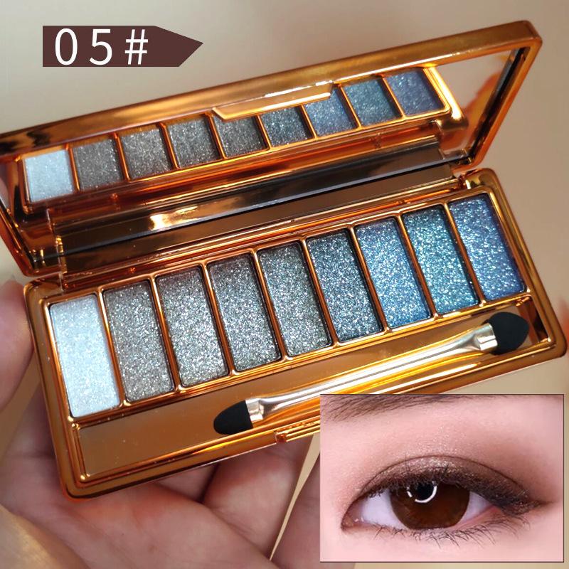 9 Color Eye Shadow Fine Shimmering Pearly Shimmering Super Shimmery Mashed Potato Texture Eye Shadow