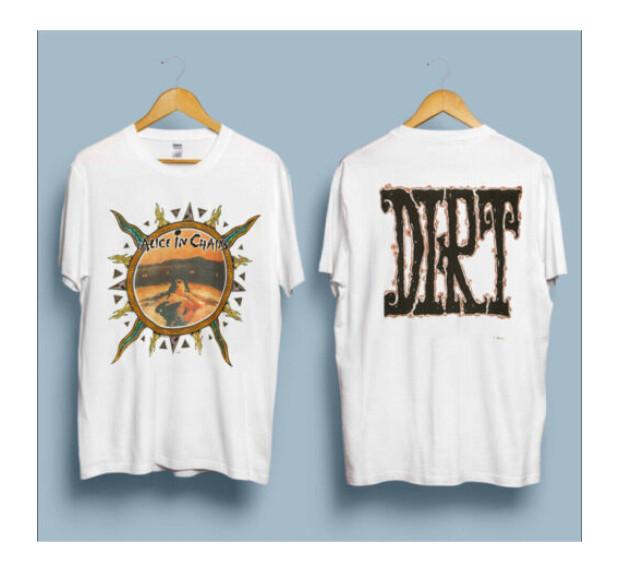 Office workers  Cotton T-shirt Alice in Chains 2 Side Dirt Vintage Band T-Shirt.