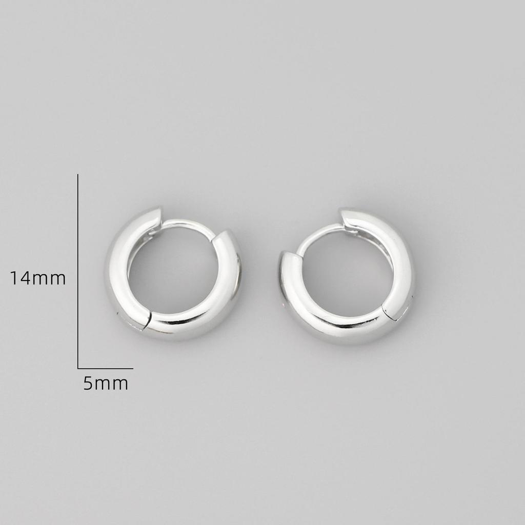 Позолоченные белые круглые каффы - Элегантные, лаконичные серьги