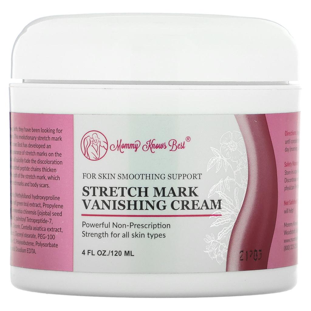 Mommy Knows Best Stretch Mark Relief Cream, 4 Fl Oz (120 Ml)