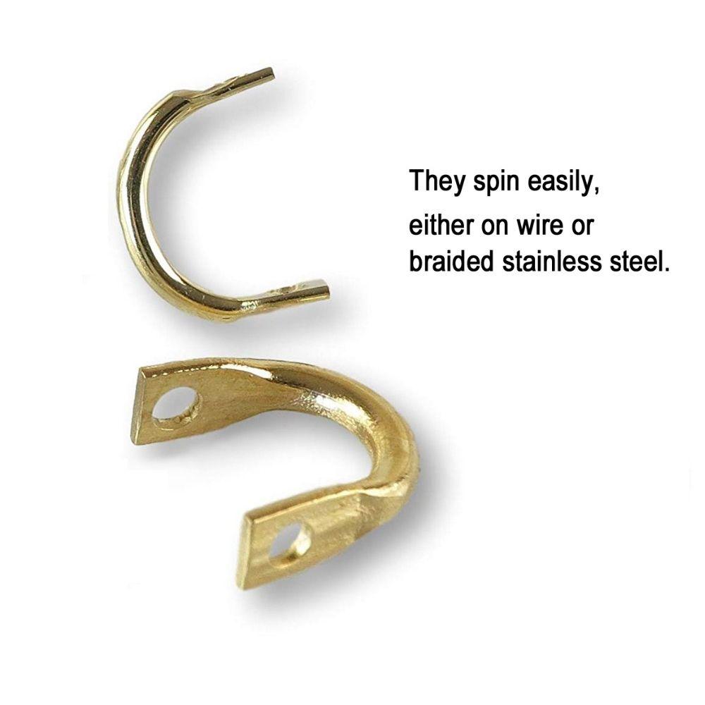 50PCS New DIY Durable Easy-Spin Clevises Spinner Easy Spin Brass Fishing Lures Accessories