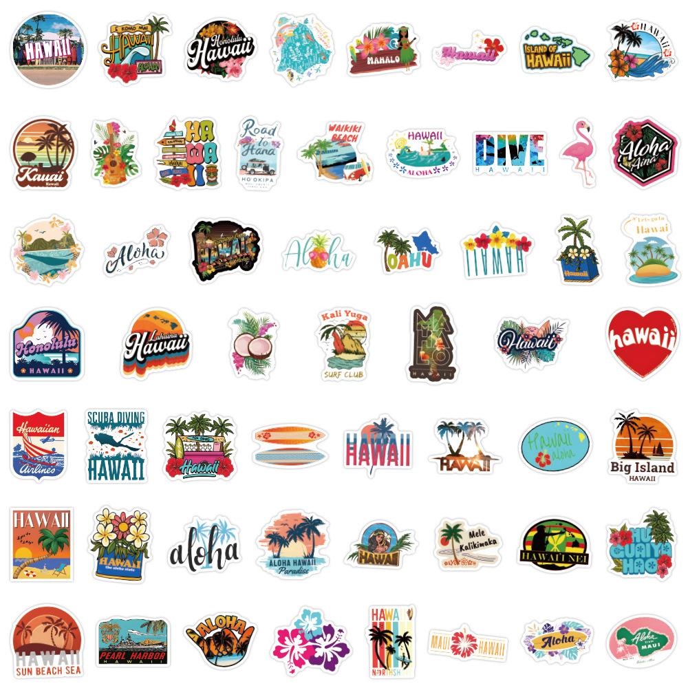 110 New Hawaiian Graffiti Stickers Suitcase Notebook Skateboard Water Cup Stickers