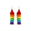Богемные радужные серьги с кисточками, висячие серьги, многослойные серьги с кисточками, парадные аксессуары