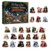 Decorative Figures for Window Christmas Witches Advent Calendar 2026, 24 Days Yule Countdown Box, 2D Blind Box Acrylic Witch Figurine Signs,