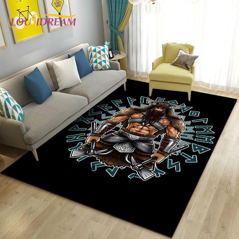 Коврик «Викинги», скандинавская мифология, Один Фенри, ковер, ковер для гостиной, спальни, дивана, коврик, декор, нескользящий напольный коврик для детских игр