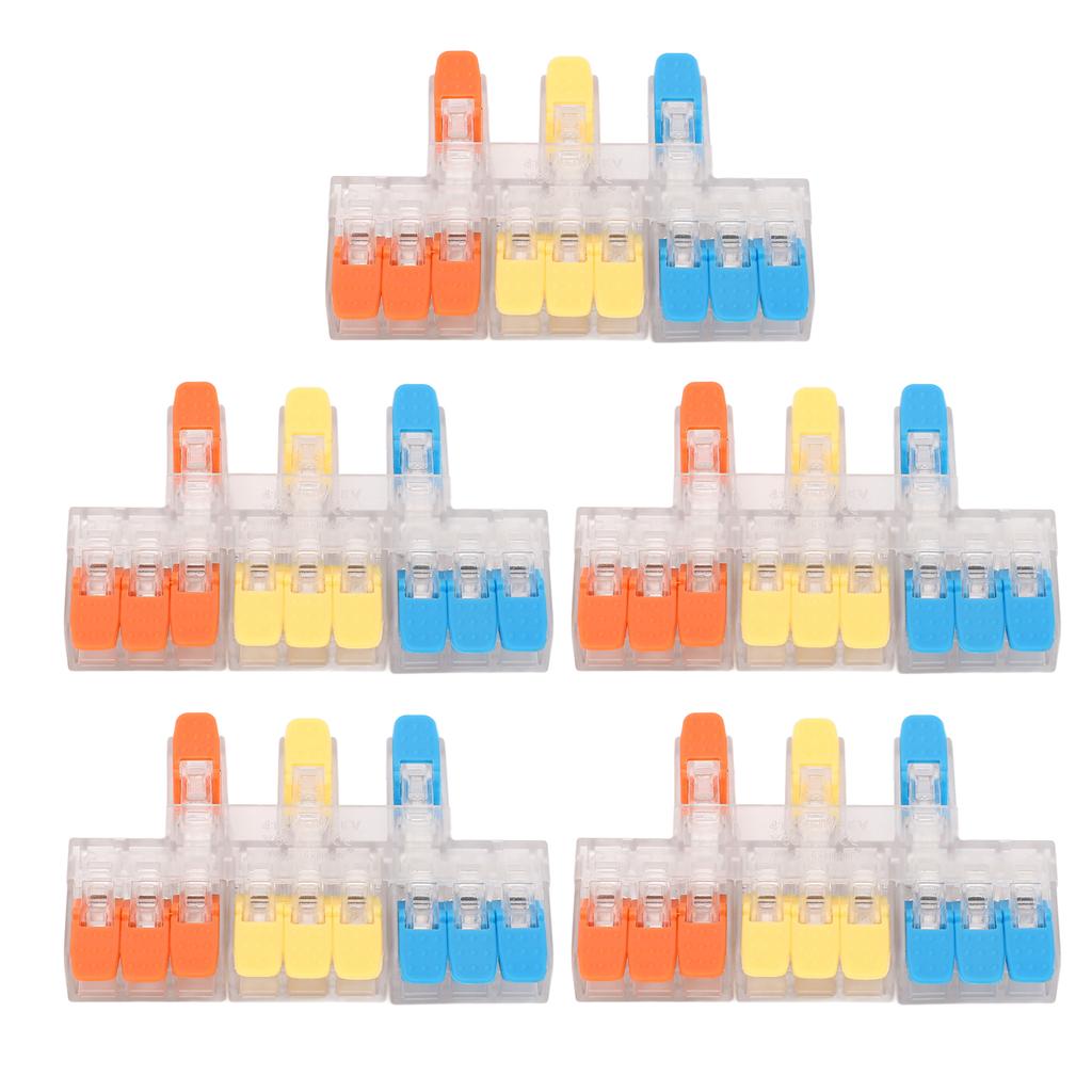Комплект рычажных клеммных колодок 5 шт. от 3 до 9 Быстрое соединение проводов Кабельный соединитель Вставная клеммная колодка для проводников 41А 450В