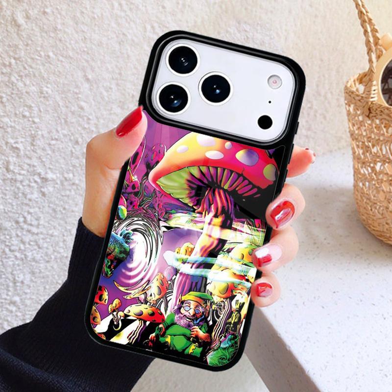 Психоделический коллаж из грибов для чехла на телефон iPhone 17 Air 16 15 14 13 12 11 Pro Max Plus