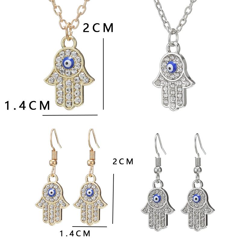 Модные турецкие ожерелья с кристаллами Хамса и Фатимы для женщин и мужчин, кулон от сглаза, золотая длинная цепочка на ключицы, счастливые ювелирные изделия