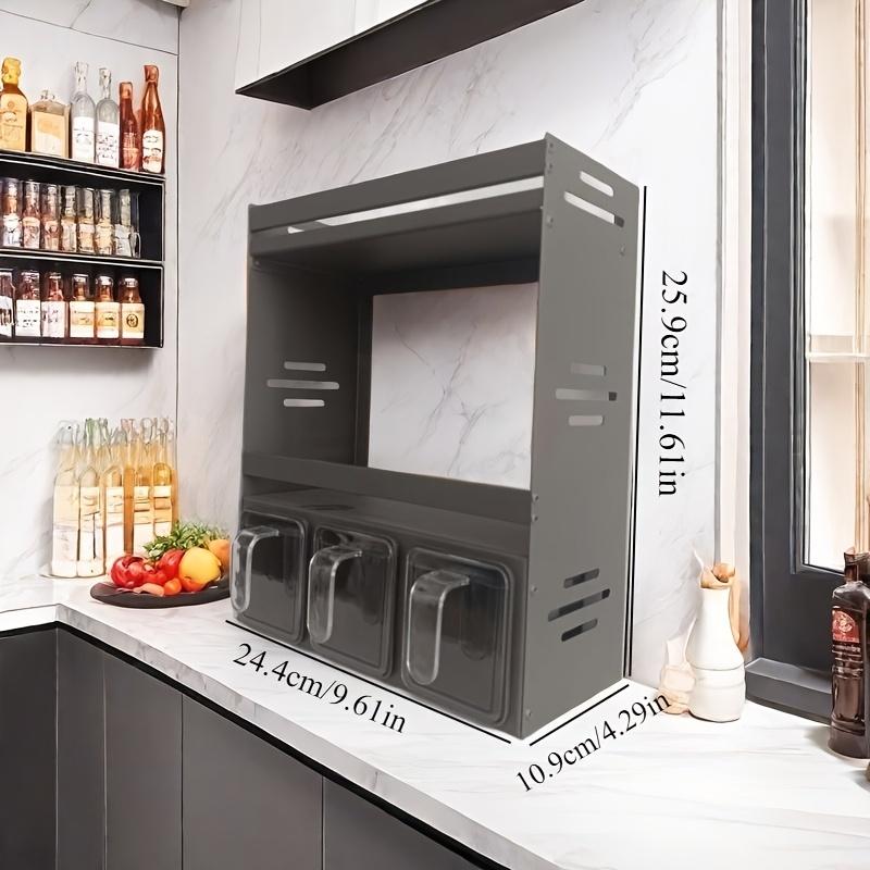 Настенный кухонный набор для хранения специй без сверления, с герметичными контейнерами и дозаторами, подходит для домашнего использования