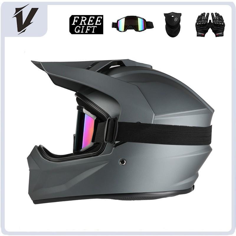 Full Face Off-Road Motorcycle Helmet Adventure Riding DOT Certified ABS Shell