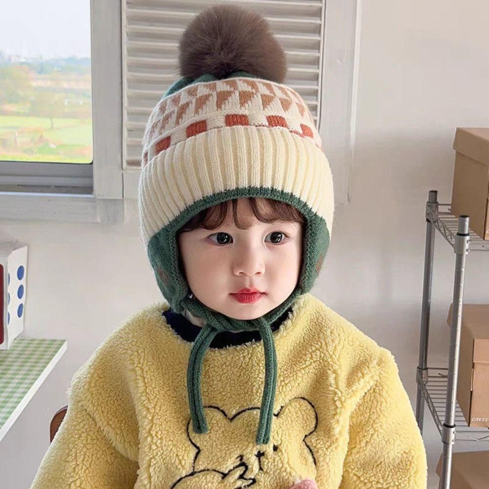 Ear Protection Baby Beanie Caps Soft Earflap Winter Hat Winter Warm Kids Knit Hat Toddler