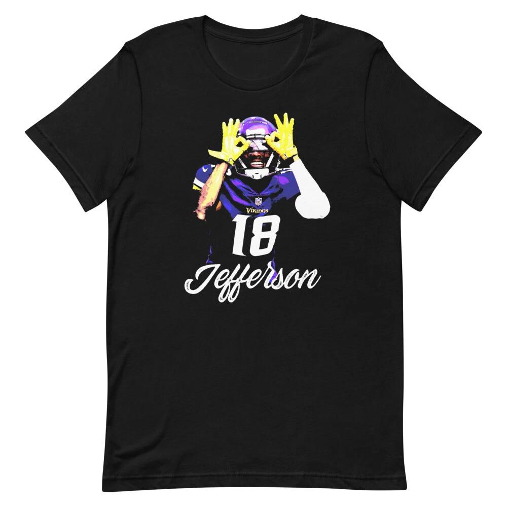JUSTIN JEFFERSON VIKINGS WR Black Tee Short-Sleeve Unisex T-Shirt