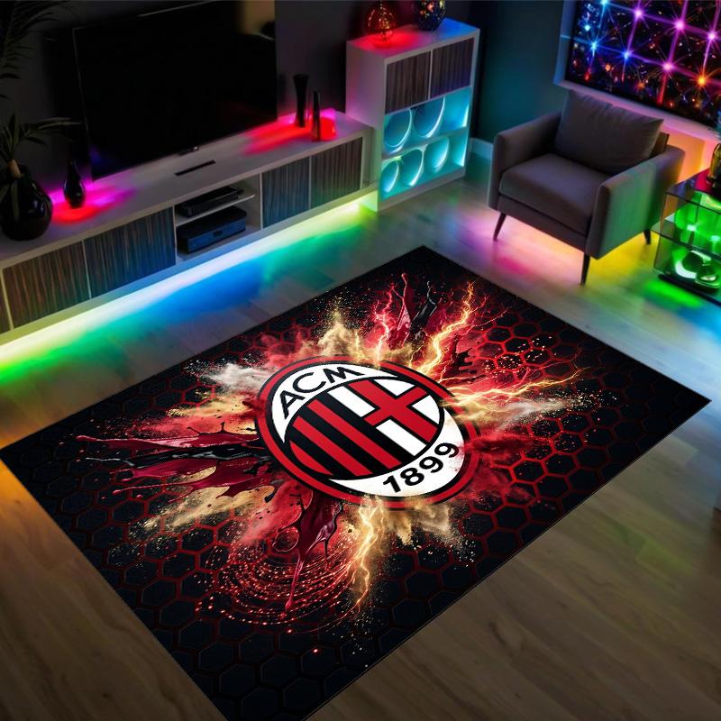 Дизайн AC Milan Кристальный Велюровый Ковер Уютный Не?Нескользящий ковер с принтом для спальни, гостиной, прихожей