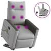 VidaXL Reclining Massage Armchair Cloud Grey Fabric 3324058