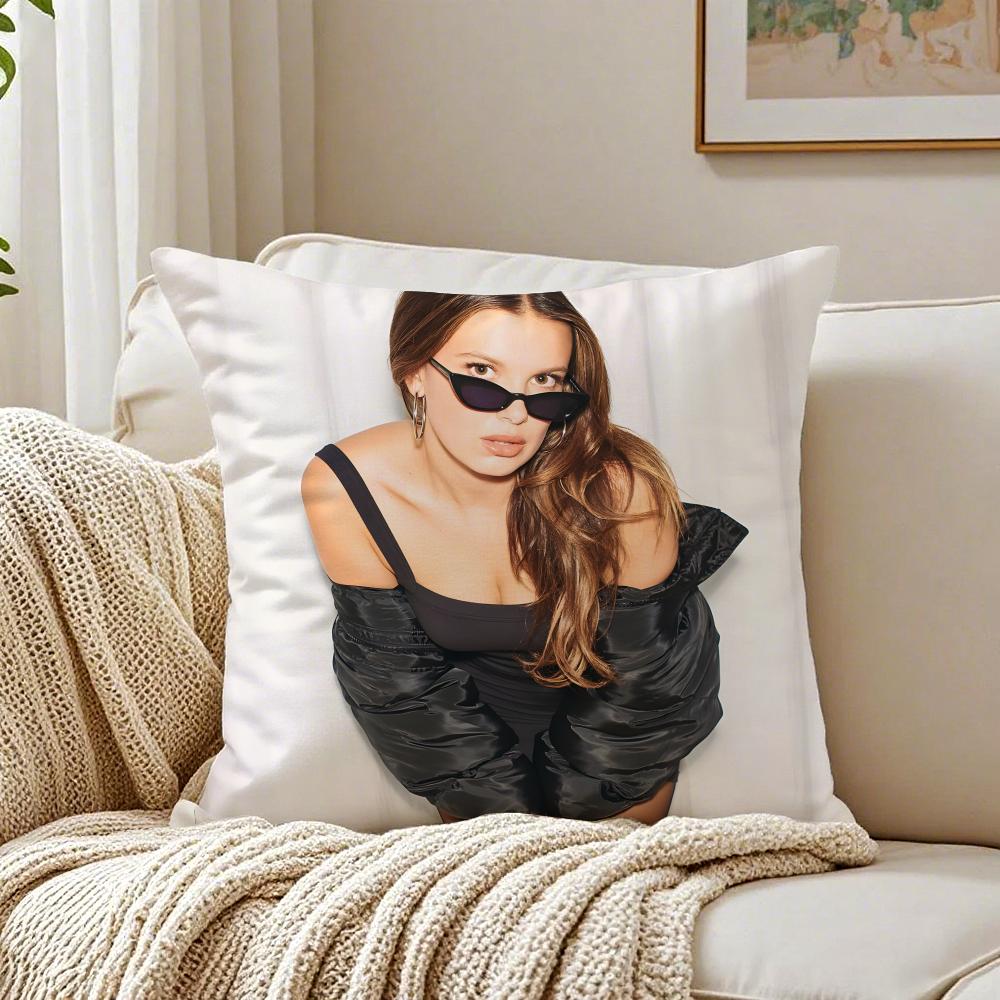 mMillie Bobby Brown Peripheral Cushion Cover Pillowcase Antidustmite living Room Sofa Decor Cushion Room