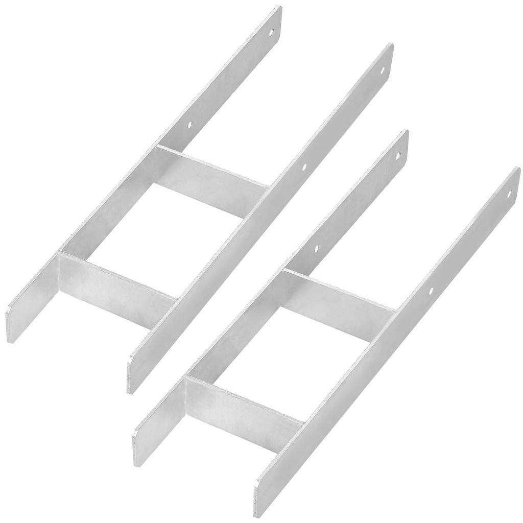 Kotarbau® H-Post Base For Embedding, Bracket, Galvanized Steel Anchor, 150 Mm, Set Of 2