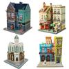 [Мини-кирпичи] Модель Street View Building Blocks Square Post Office Corner Bike Shop Hotel Coffee Park City Bricks Toys Kids Gift