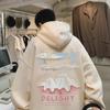 Apricot Men's Oversized Retro Print Hoodie - Trendy Spring/Autumn Loose Sweatshirt for Couples