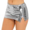 Women Shiny Wet Look Split Mini Skirt Bodycon Short Pencil Skirts Sexy Clubwear Night Club Rave Pole Dance Costume
