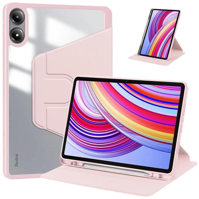 Вращающийся на 360 градусов магнитный чехол для планшета Xiaomi 5 6 Redmi Pad Pro 12.1 2024 SE 10.6 чехол-карандаш кожаный держатель подставка защита