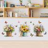 3D Wooden Barrel Wall Sticker Flower Decoration Butterfly Lavender Rose Tile Sticker Kitchen Restaurant Background Home Decor Peel and Stick