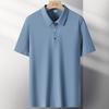 Мужская рубашка поло Ice Silk с короткими рукавами, летняя, тонкая, свободная и бесшовная, с короткими рукавами