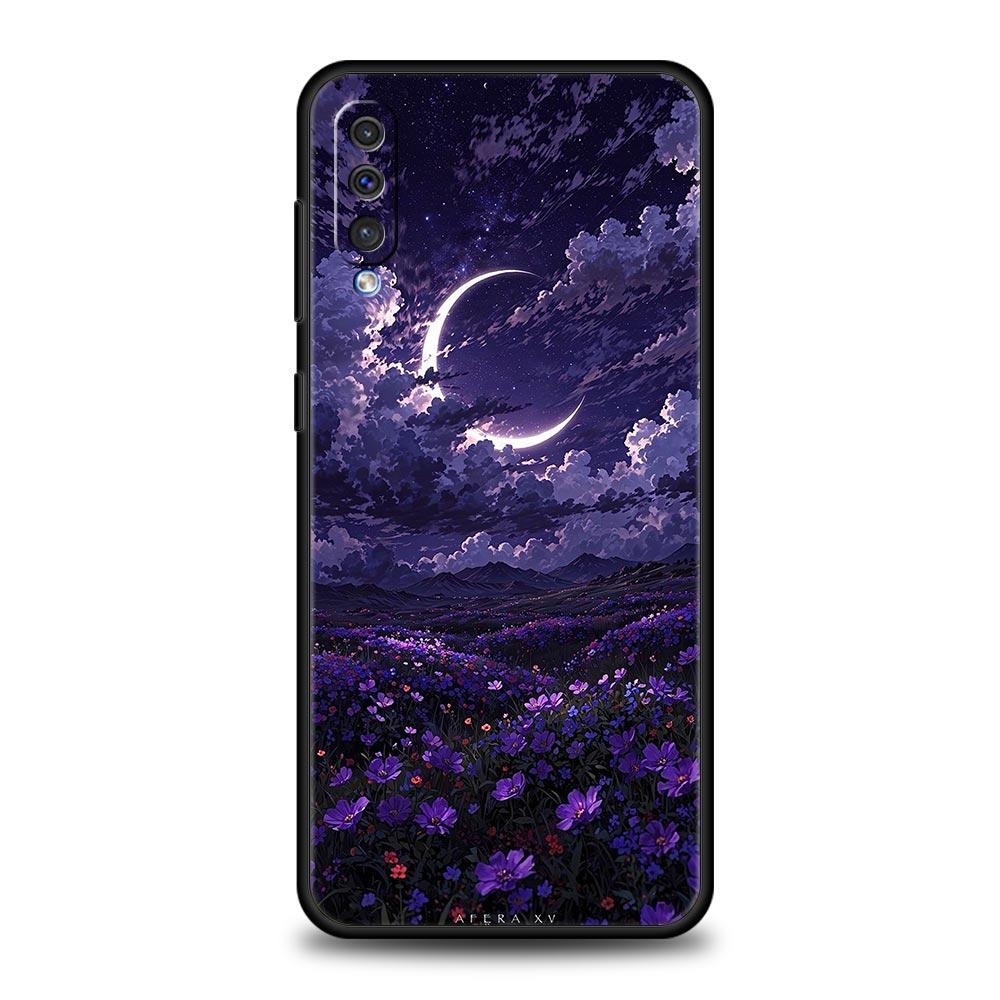 Чехол в стиле комиксов Луна и Облако для Samsung A56 A36 A26 A54 A52 A24 A14 A50 A72 A70 A06 A12 A22 A34 A42 A32 A04s A16 5G