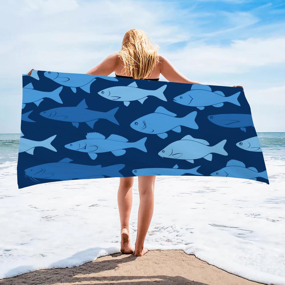 Popular Beach Towels, Mermaid Beach Towels, Multi-Functional Microfiber Quick-Drying Absorbent Beach Towels