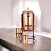 Copper Water Dispenser Set, 5 Litres, with Stand, 2 Glasses and ABS Tap, HaMmered Design (HaMmered Natura)