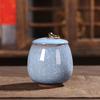 Cracked Ceramic Tea Caddies Coffee Canister Household Portable Travel Mini Porcelain Sealed Moisture-proof Storage Jar Home Deco