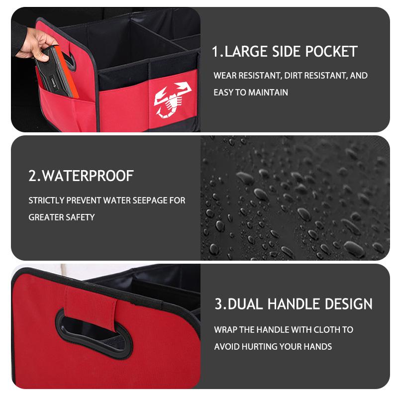 AJV1 Foldable Trunk Storage Box Waterproof Oxford Cloth Large-Capacity Organizer Bag For Abarth FIAT 500 FR Doblo Siena Stilo Tipo